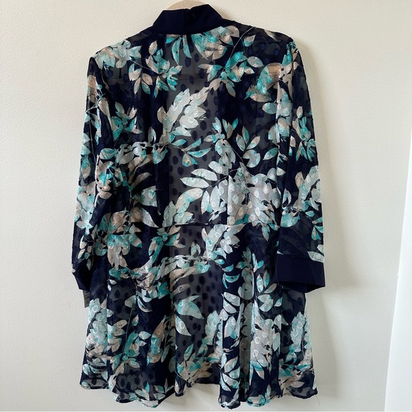 R & M Richard’s floral open long floral print duster cardigan - Picture 6 of 7